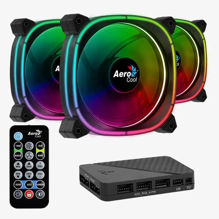 AEROCOOL ASTRO 12 PRO | PACK 3 | BLACK